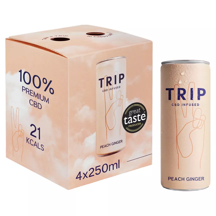 TRIP CBD Infused Peach Ginger Cans - Image 1