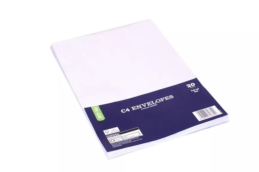 Pen & Gear C4 White Envelope 20 Pack