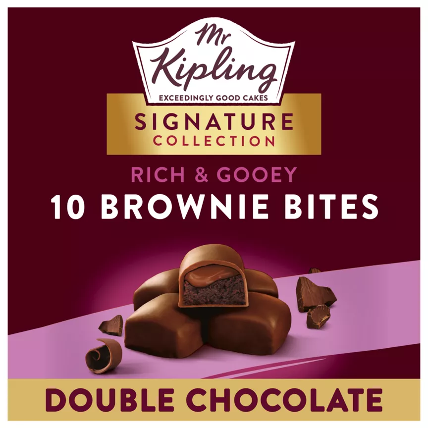 Mr Kipling 10 Gooey Brownie Bites Double Chocolate - Image 1