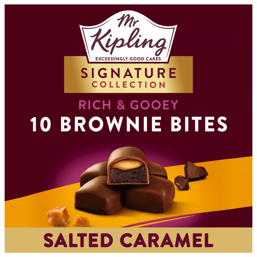 Mr Kipling 10 Gooey Brownie Bites Salted Caramel (15g x 10)
