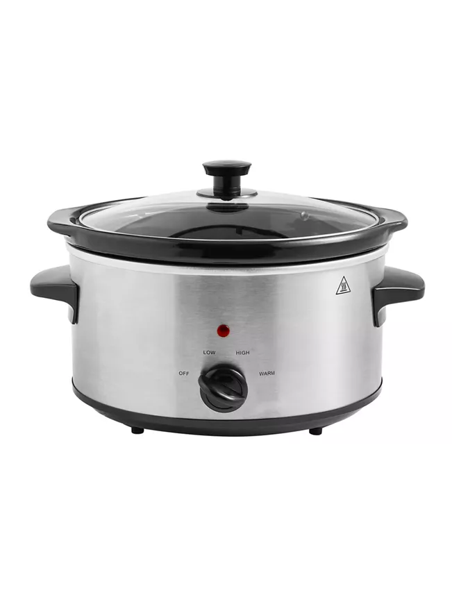 George Home 3L Slow Cooker - Stainless Steel