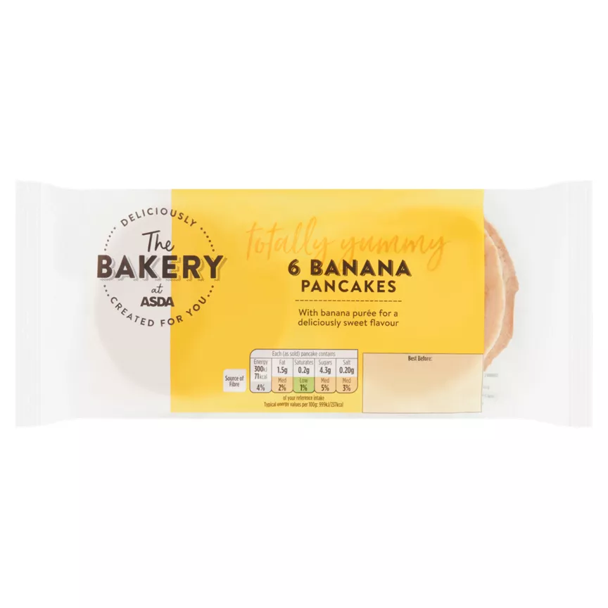 The BAKERY at ASDA 6 Banana Pancakes