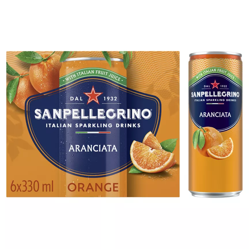 San Pellegrino Sparkling Orange Cans - Image 1