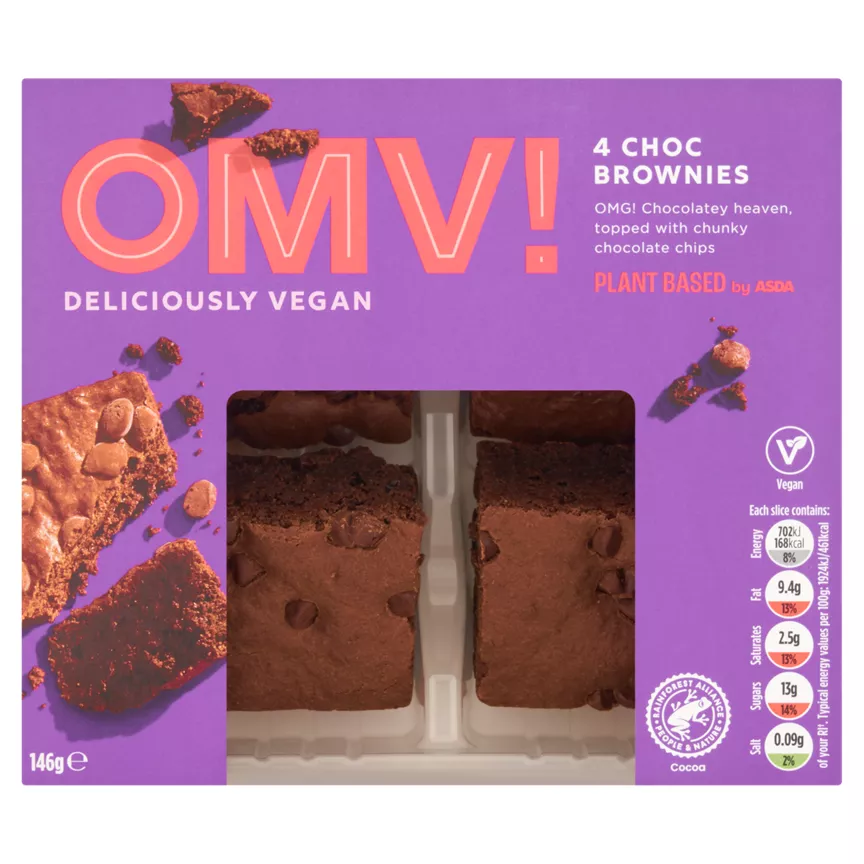 OMV! Deliciously Vegan by Asda 4 Choc Brownies
