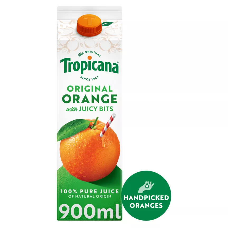 Tropicana Original Orange Fruit Juice with Bits 900ml