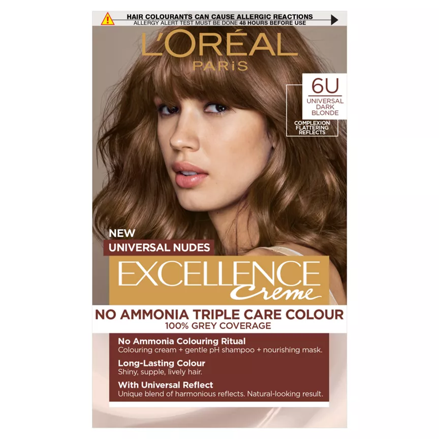 L'Oreal Excellence Universal Nudes Universal Dark Blonde 6U with Complexion Flattering Reflect