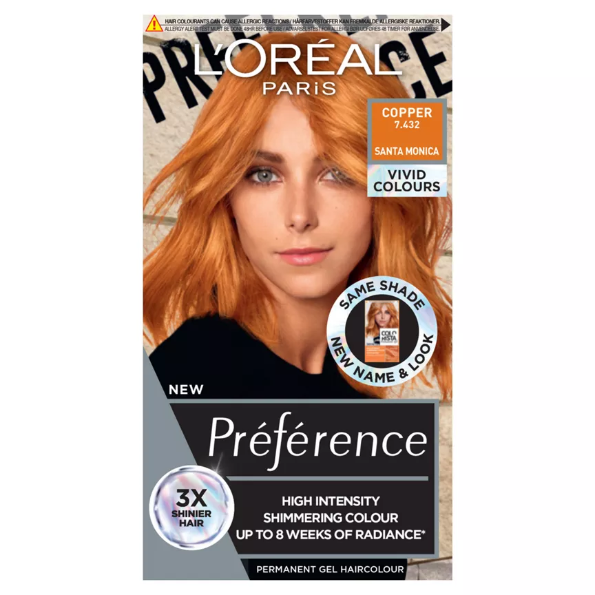 L'Oreal Preference Vivids (Colorista) Permanent Gel Hair Dye Copper 7.43 Long-Lasting