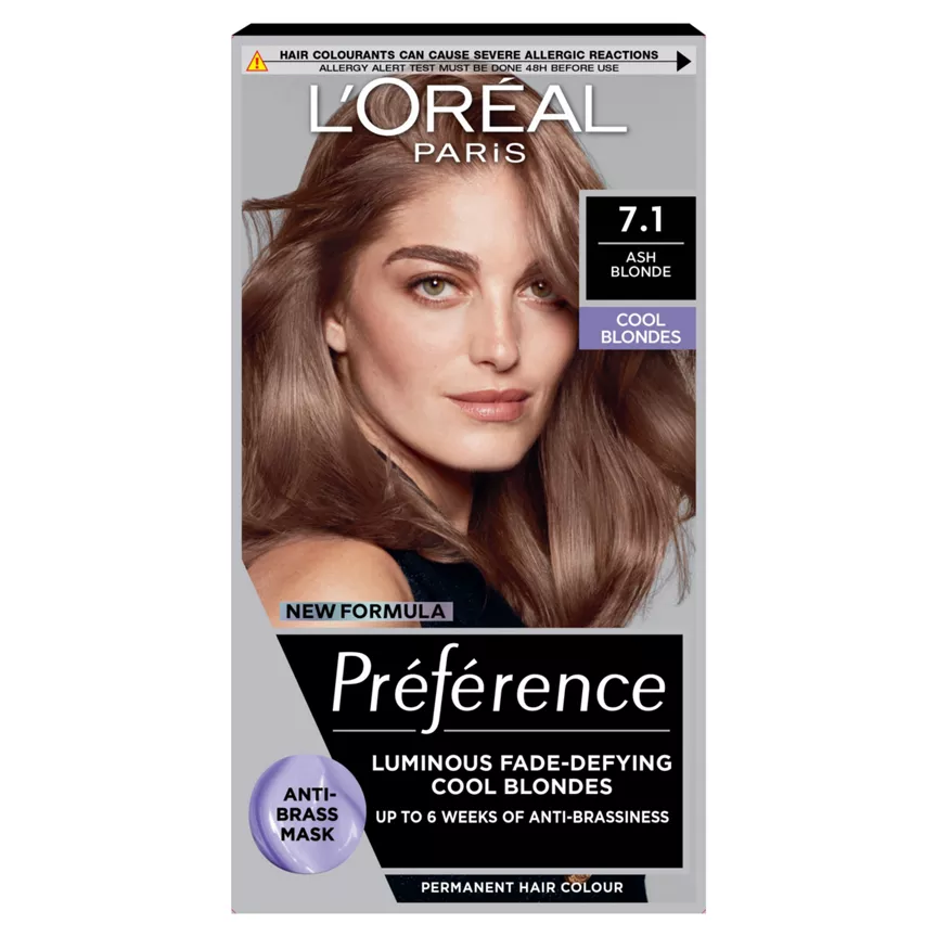 L'Oreal Preference Hair Dye Long Lasting Luminous Permanent Hair Colour 7.1 Iceland