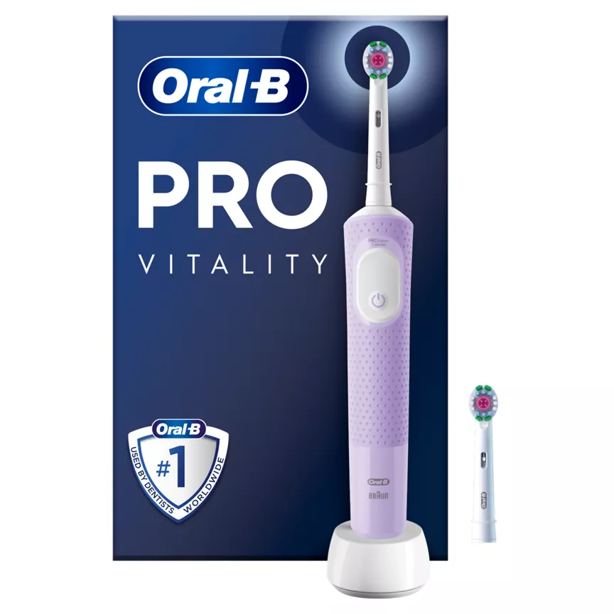 Oral B Vitality Pro Purple Electric Toothbrush Designed By Braun