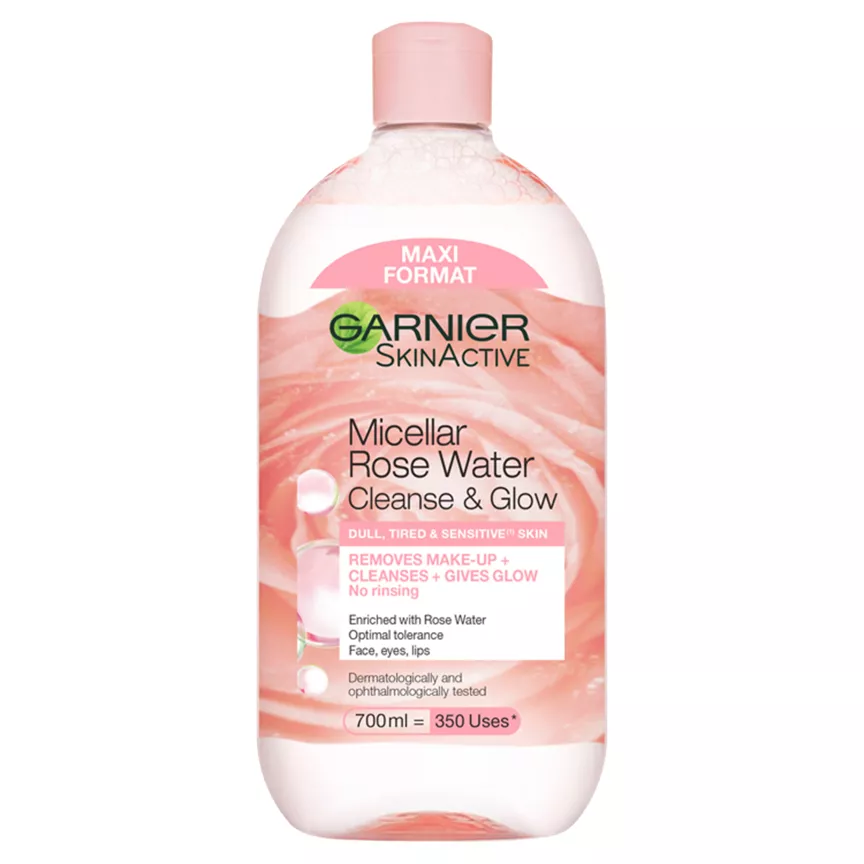 Garnier Micellar Rose Water Facial Cleanser for Dull Skin Cleanse & Glow