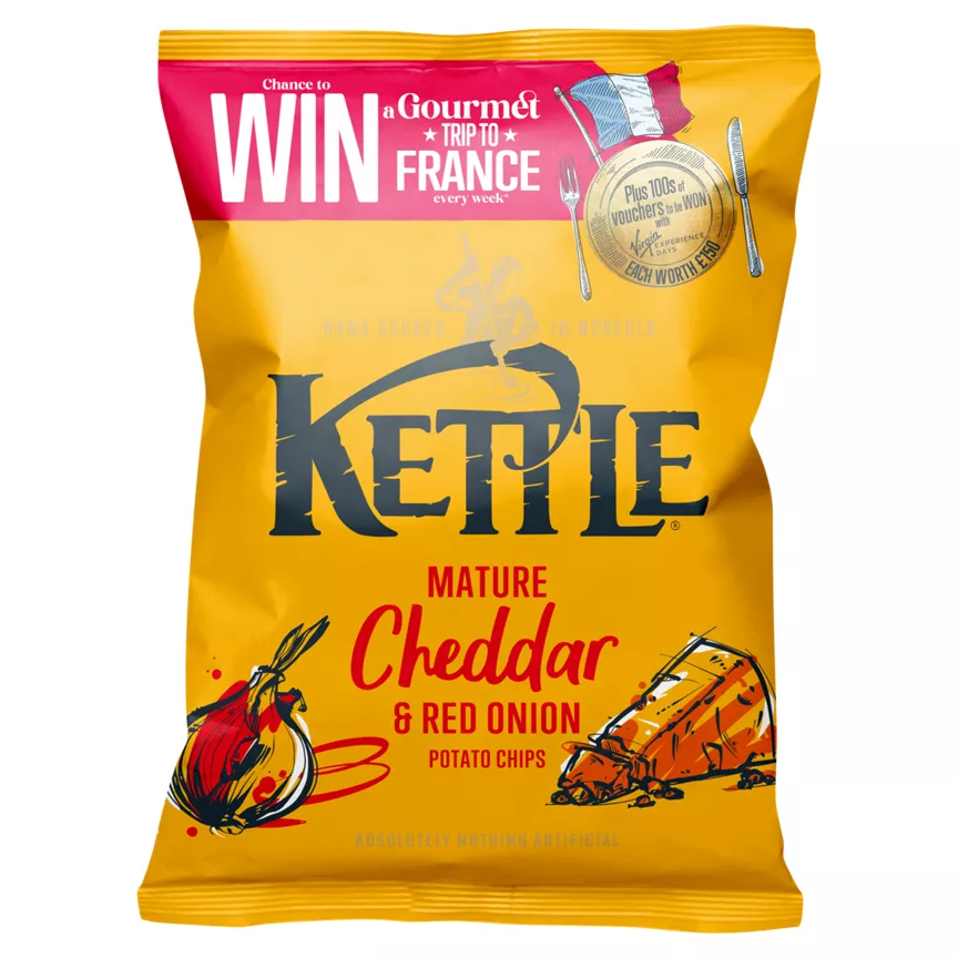 Kettle Mature Cheddar & Red Onion Potato Chips 130g