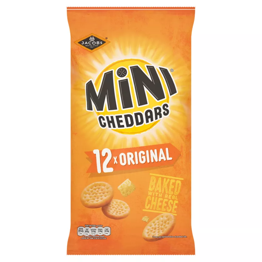 Jacob's Mini Cheddars Original Cheese Snacks 12x23g