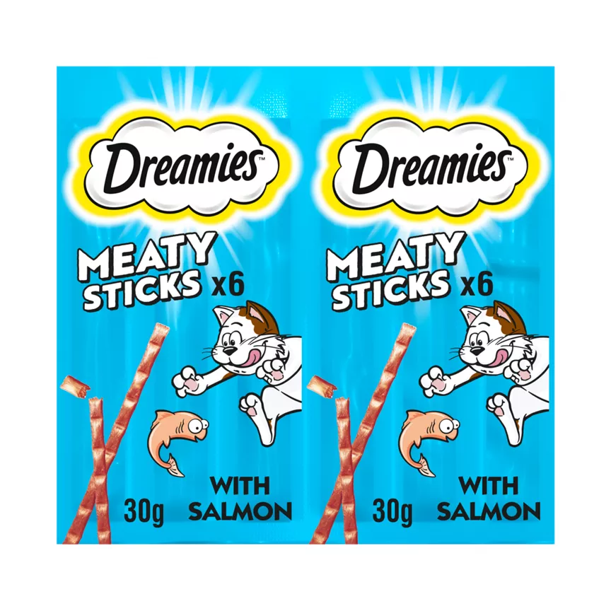 Dreamies Meaty Sticks Adult & Kitten Cat Treats with Scrumptious Salmon