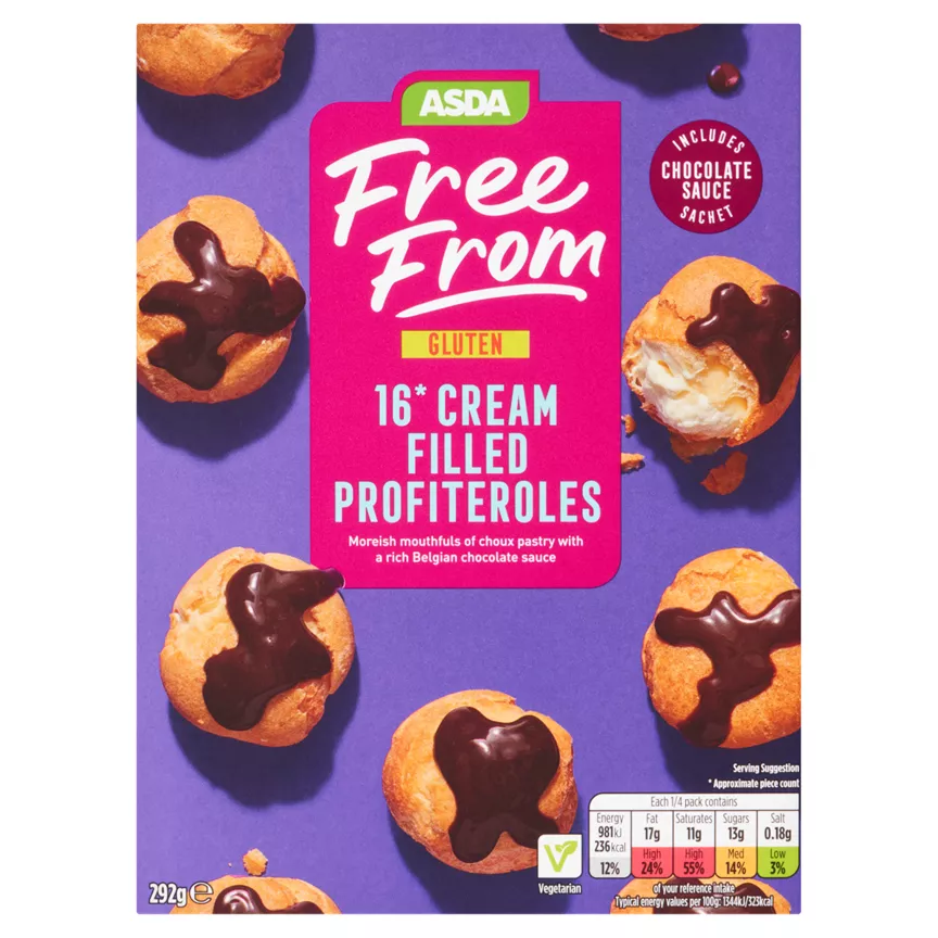 ASDA Free From 16 Cream Filled Profiteroles