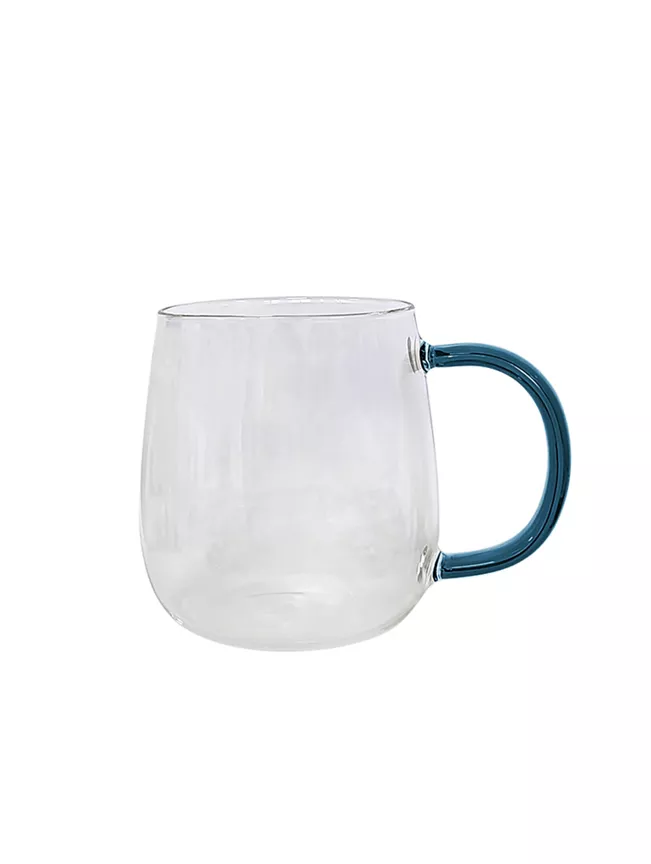 George Home Blue Handled Glass Mug