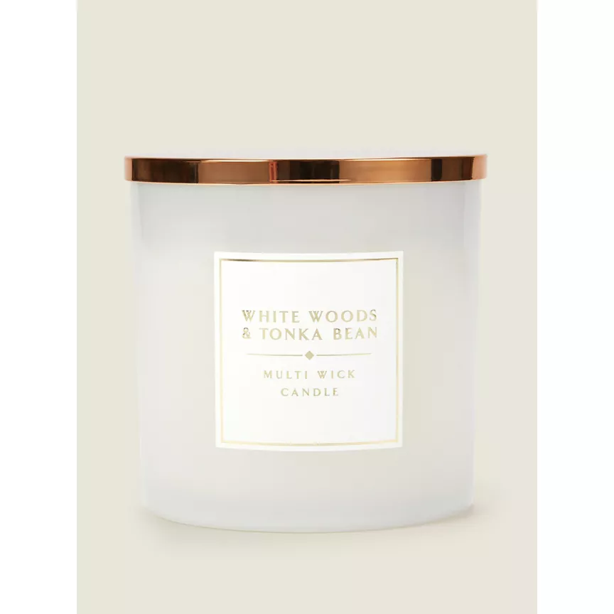 George Home Classic White Woods and Tonka Bean XL Multiwick Candle