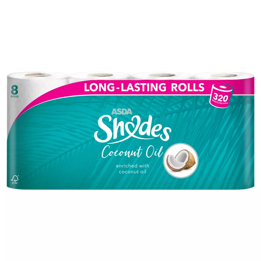 ASDA Shades Coconut Oil 8 Long-Lasting Rolls