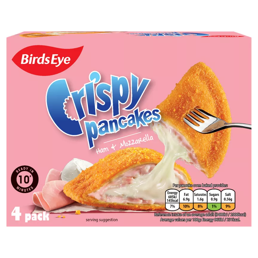 Birds Eye 4 Crispy Pancakes Ham & Mozzarella 250g