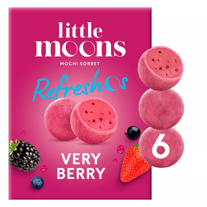 Little Moons Mochi Sorbet Refreshos Very Berry 6 x 32g (192g)