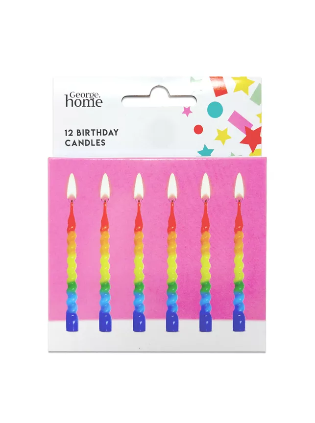 George Home 12 Birthday Rainbow Twist Candles