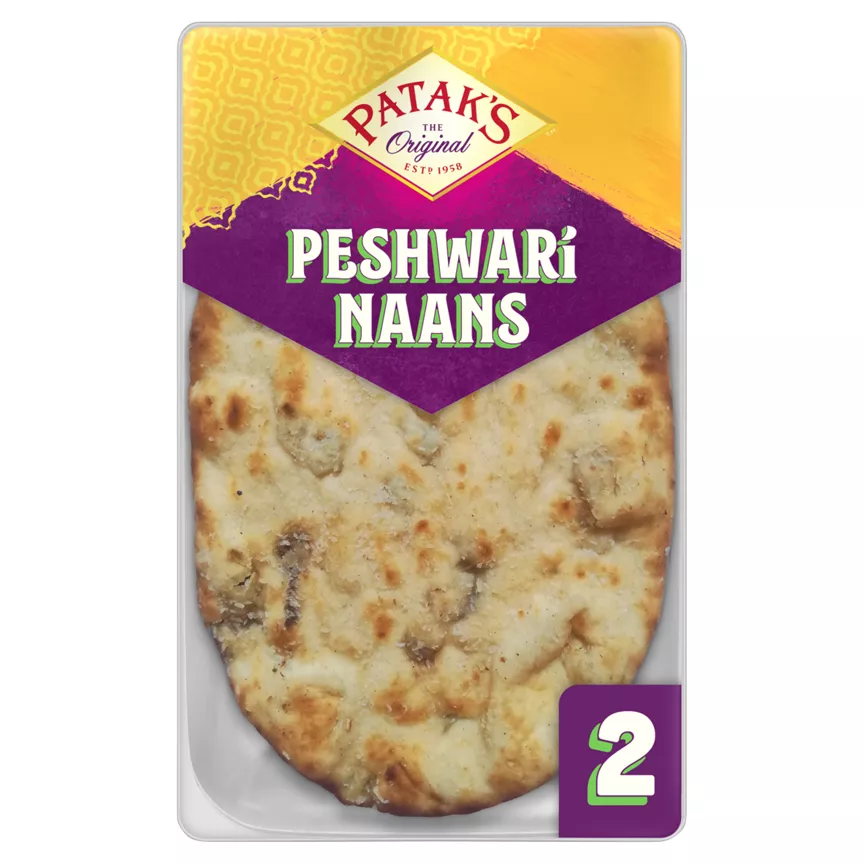 Patak's The Original 2 Flame Baked Peshwari Naans - Image 1