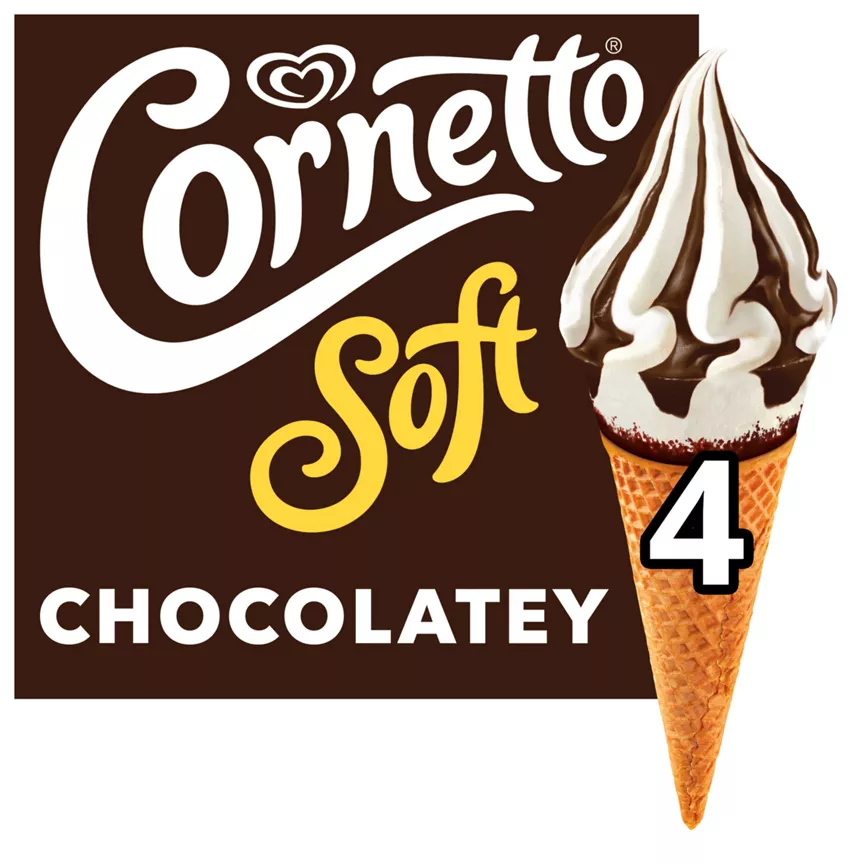 Cornetto Soft Ice Cream Cone Chocolatey 4 x 140 ml