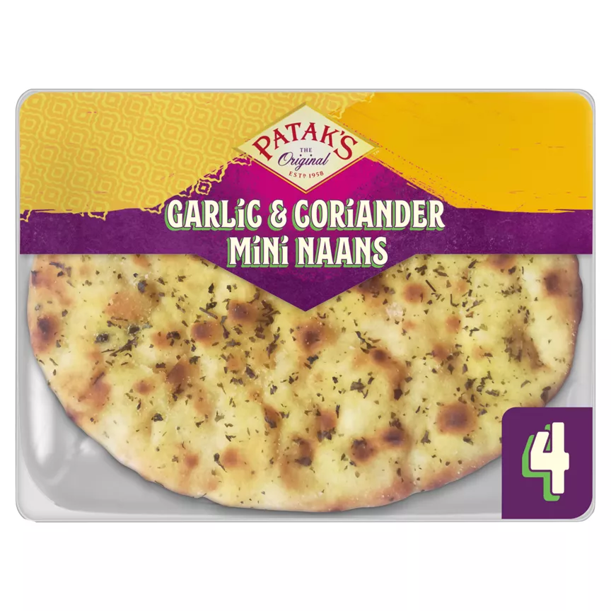 Patak's 4 Flame Baked Garlic & Coriander Mini Naans