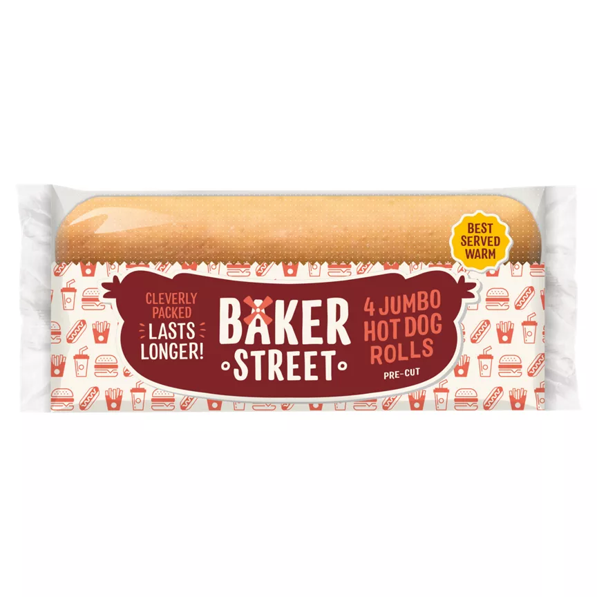 Baker Street 4 Jumbo Hot Dog Rolls