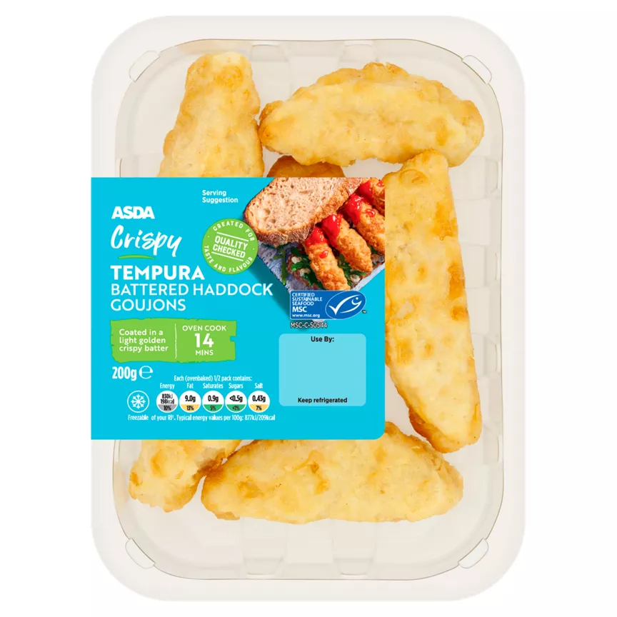ASDA Crispy Tempura Battered Haddock Goujons