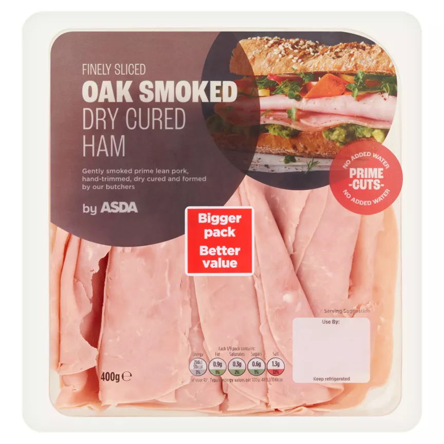 ASDA Finely Sliced Oak Smoked Dry Cured Ham