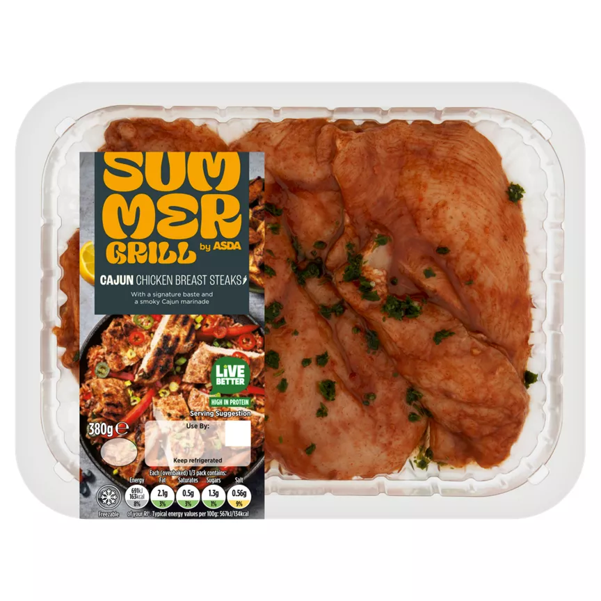 SUMMER GRILL by ASDA Spicy Cajun Chicken Breast Steaks 380g
