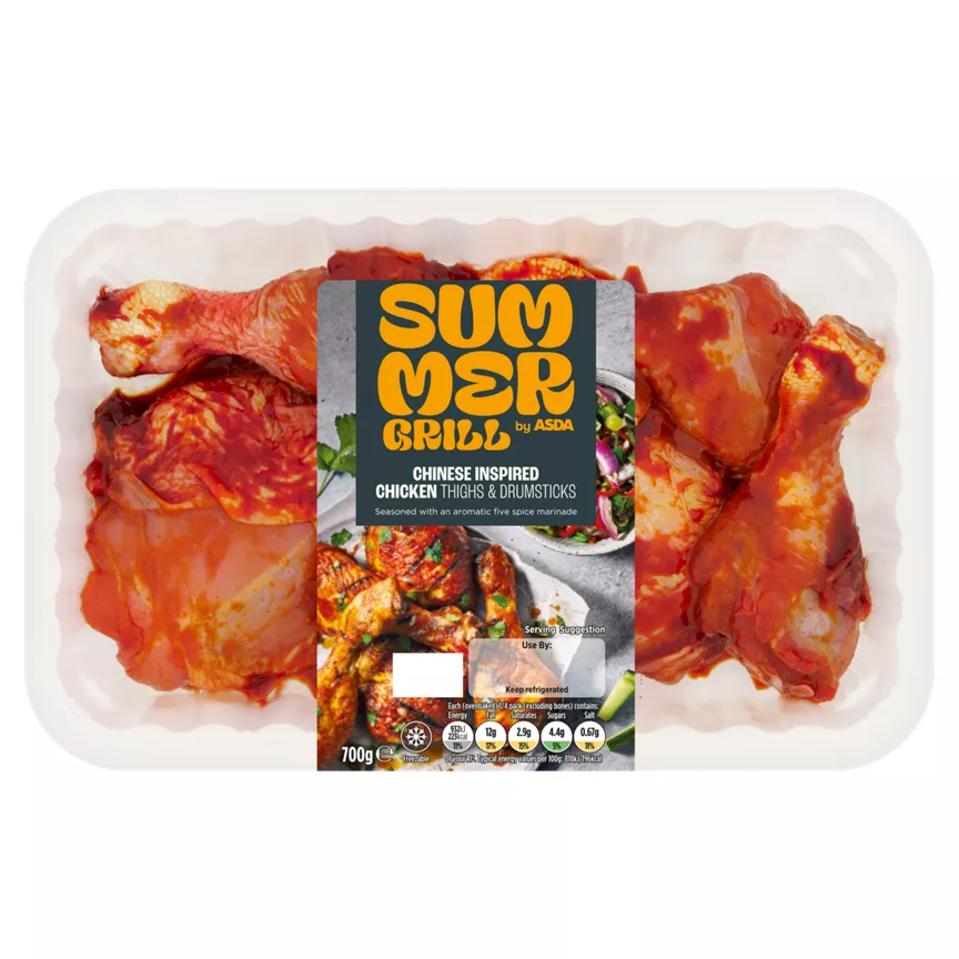SUMMER GRILL by ASDA Sticky Chinese Style Chicken Thighs & Drumsticks 700g