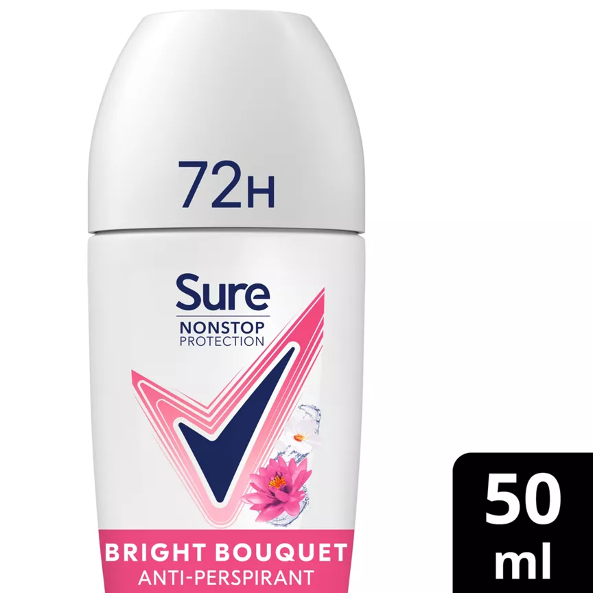Sure Women Antiperspirant Deodorant Roll On Nonstop Bright Bouquet
