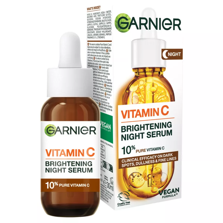 Garnier Anti Dark Spot Night Serum, 10% Pure Vitamin C & Hyaluronic Acid 30ml