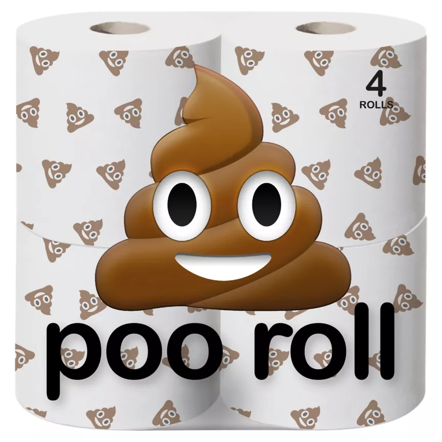 Reflections Decorated Poo Emoji Toilet Roll, 4 Rolls