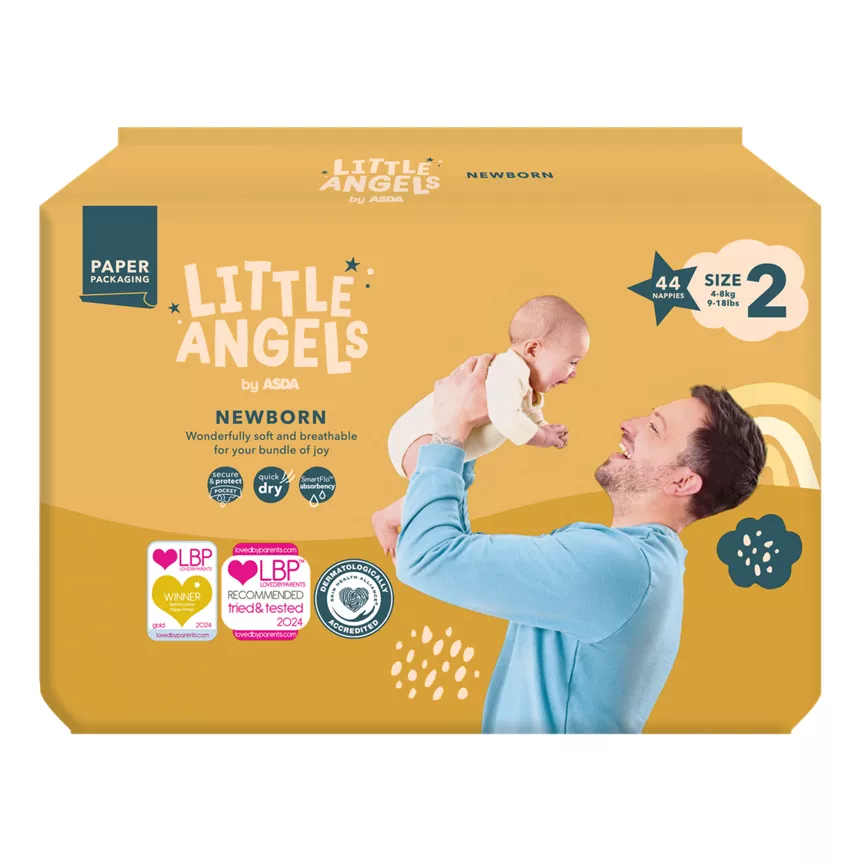 LITTLE ANGELS by ASDA Newborn Size 2 44 Nappies