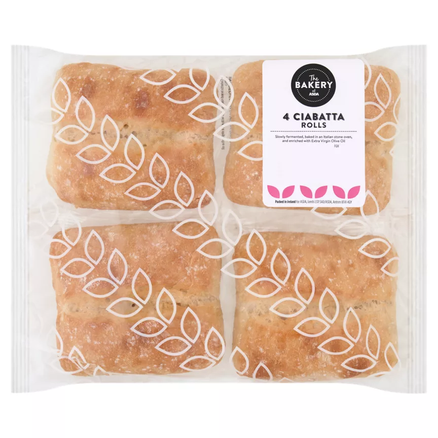 The BAKERY at ASDA 4 Ciabatta Rolls