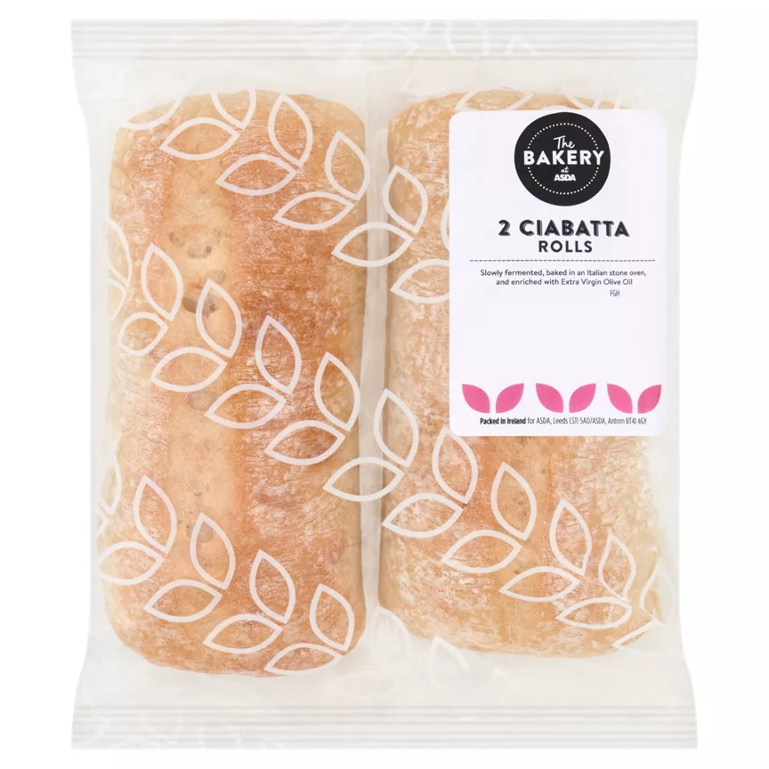 The BAKERY at ASDA 2 Ciabatta Rolls