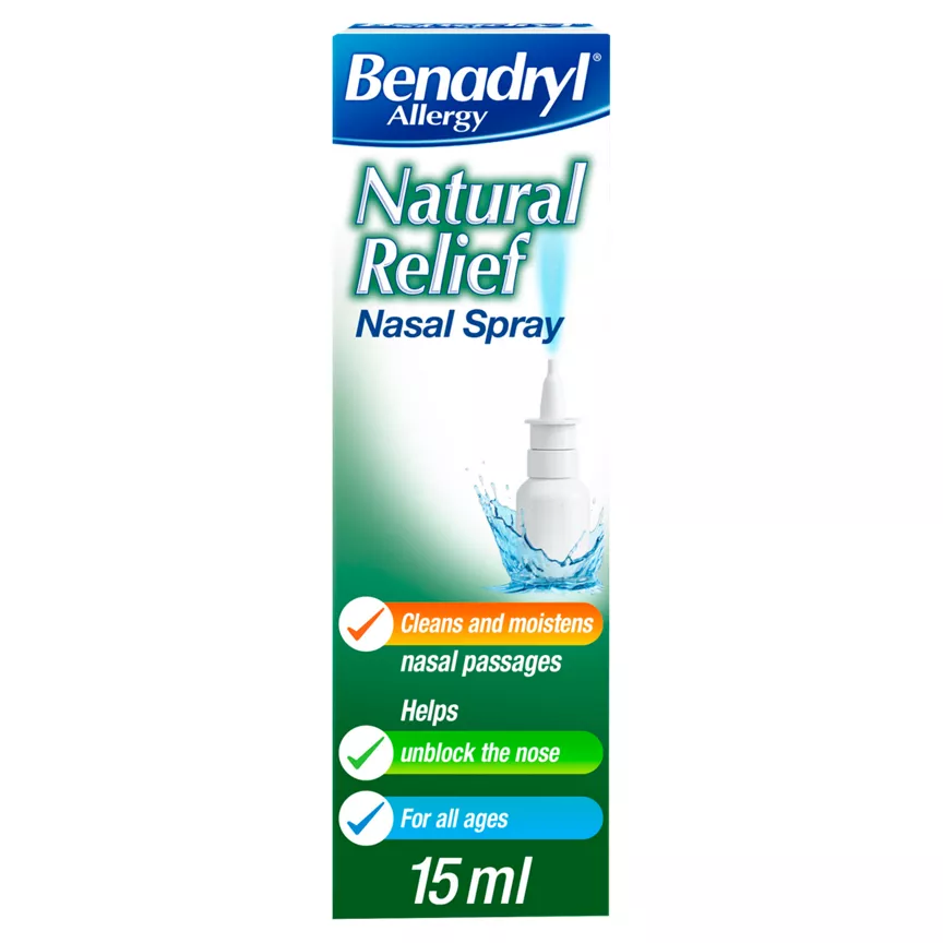 Benadryl Allergy Natural Relief Nasal Spray Suitable from Birth 15ml