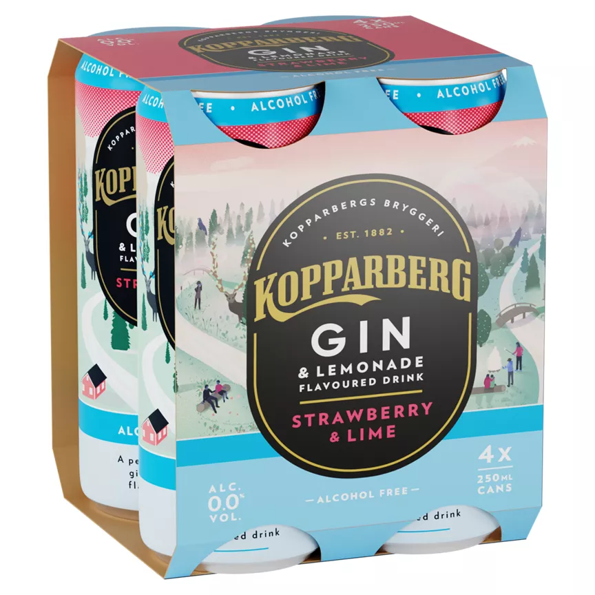Kopparberg Gin & Lemonade Alcohol Free Flavoured Drink Strawberry & Lime