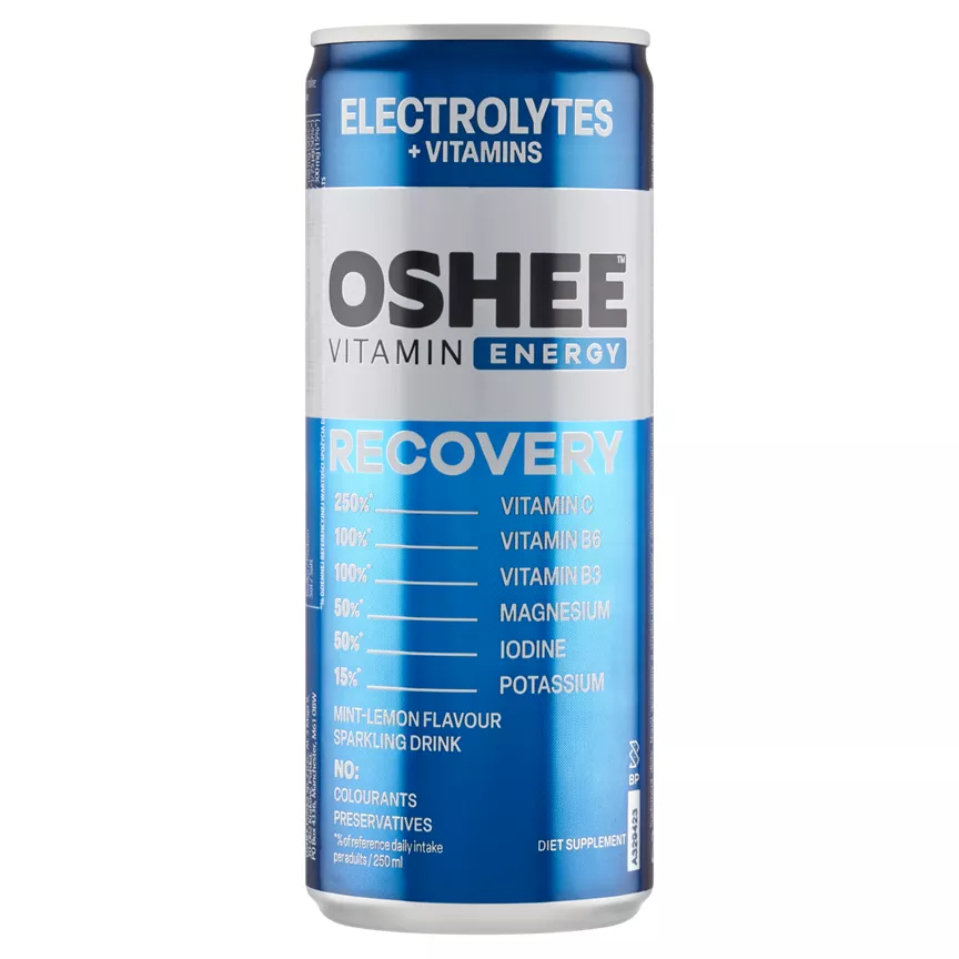 Oshee Vitamin Energy Recovery Diet Supplement Mint-Lemon Flavour Sparkling Drink 250ml