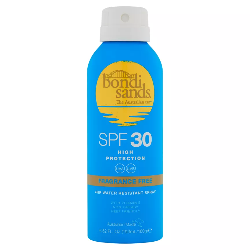 Bondi Sands SPF 30 Fragrance Free 4Hr Water Resistant Spray 160g