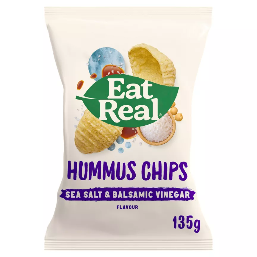 Eat Real Hummus Chips Sea Salt & Balsamic Vinegar Flavour 135g