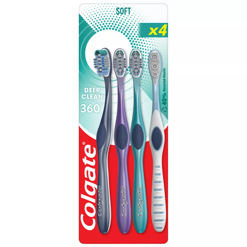 Colgate 360 Deep Clean Soft Manual Toothbrush 4 pack