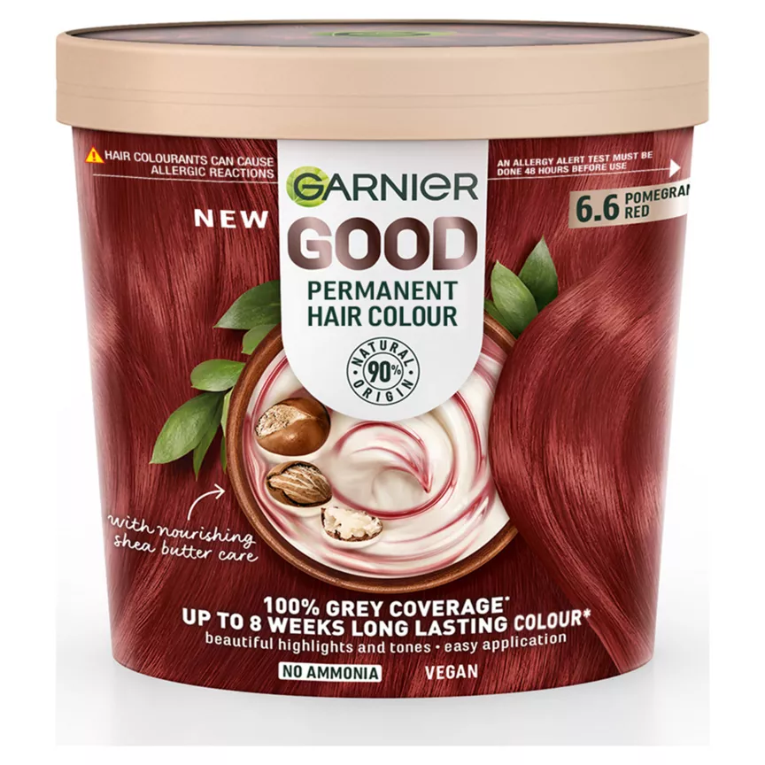Garnier Good Permanent Hair Dye No Ammonia Grey Coverage 6.6 Pomegranate Red