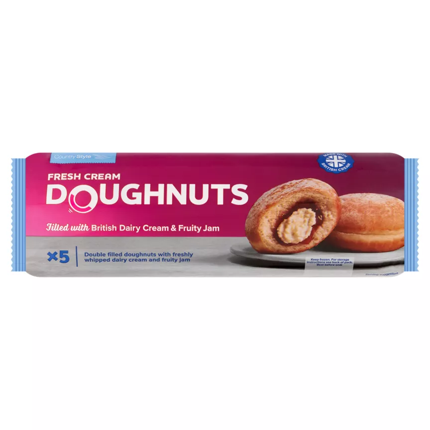 Country Style 5 Fresh Cream Doughnuts