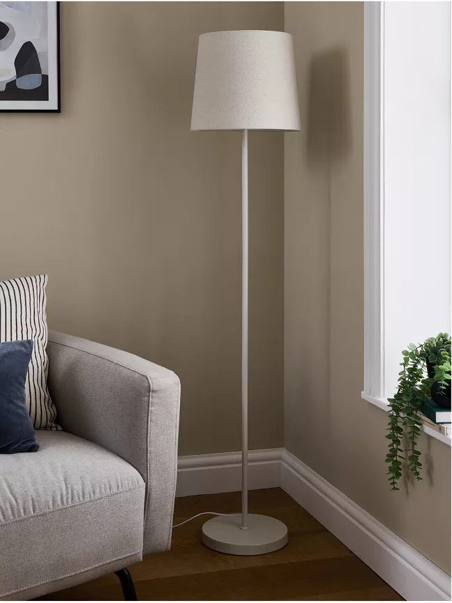 George Home Cream Metal Floor Lamp