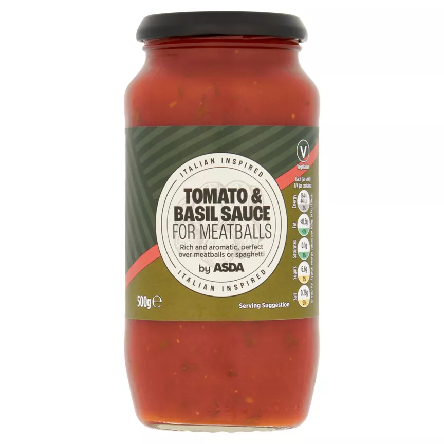 ASDA Tomato & Basil Sauce for Meatballs 500g