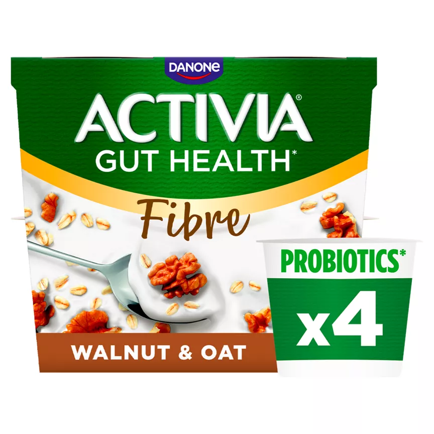 Activia Fibre Walnut & Oat Yogurt 4x115g