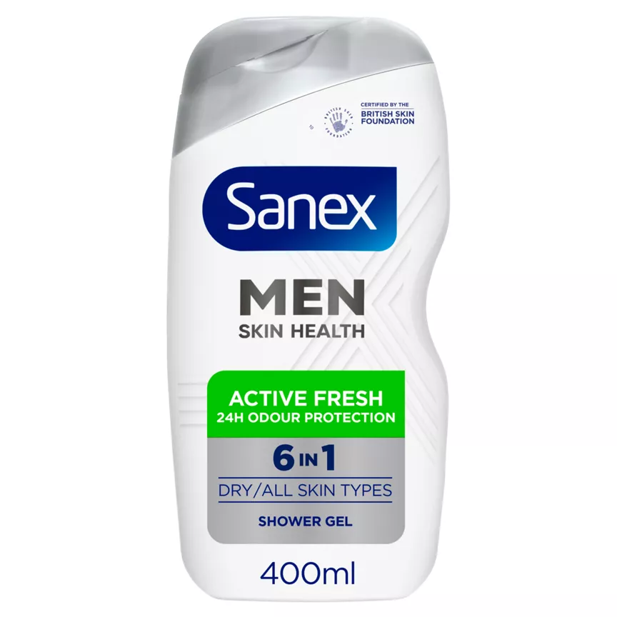 Sanex Men Skin Health Active Fresh Shower Gel 400ml - Image 1